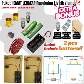 Kit Rangkaian Listrik Seri & Paralel – Praktikum IPA Kelas 6 SD (Bonus Contoh Sudah Dirakit)